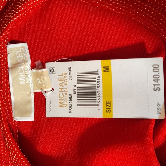 #12 Micheal Kors Crimson Sparkle Dress. Size: M - Picture 6 of 8